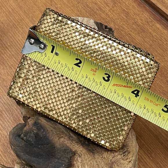 Vintage Whiting & Davis Metallic Gold Mesh Bifold Wallet - Picture 8 of 10
